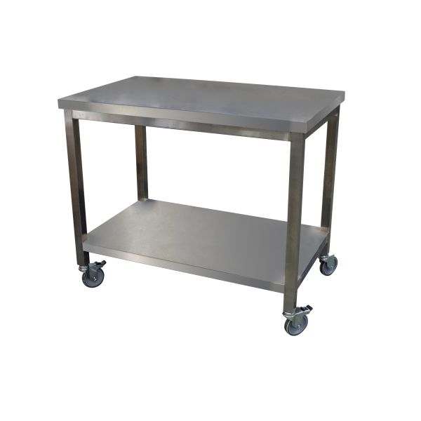 Table inox sur roue  