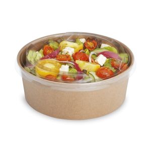 Couvercle boîte salade kraft brun  